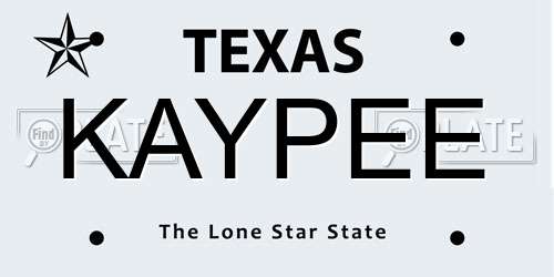 KAYPEE Texas License Plate