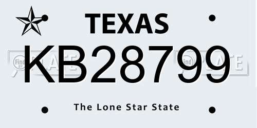 KB28799 Texas License Plate