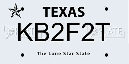 KB2F2T Texas License Plate