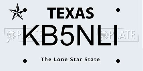 KB5NLI Texas License Plate