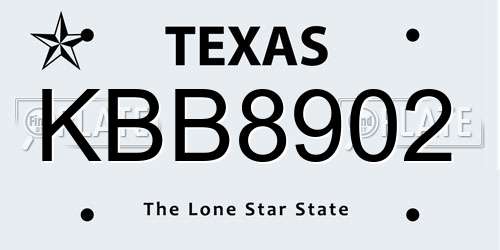 KBB8902 Texas License Plate