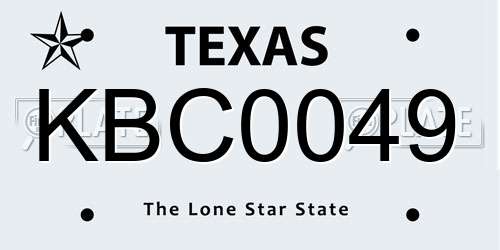 KBC0049 Texas License Plate