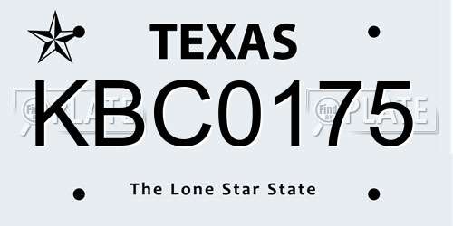 KBC0175 Texas License Plate