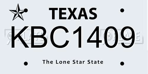 KBC1409 Texas License Plate