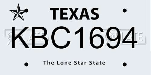 KBC1694 Texas License Plate