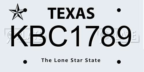 KBC1789 Texas License Plate