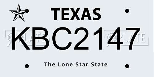 KBC2147 Texas License Plate