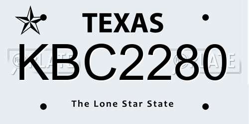 KBC2280 Texas License Plate