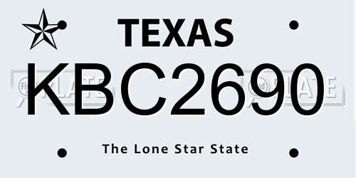 KBC2690 Texas License Plate
