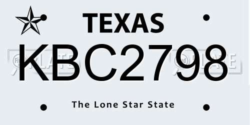KBC2798 Texas License Plate
