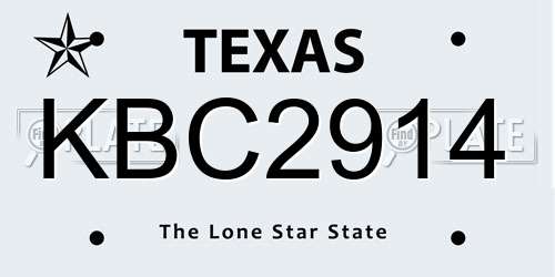 KBC2914 Texas License Plate
