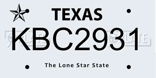 KBC2931 Texas License Plate