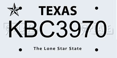 KBC3970 Texas License Plate