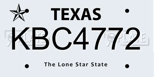 KBC4772 Texas License Plate