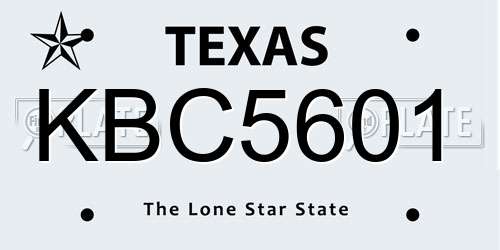 KBC5601 Texas License Plate