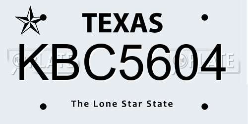 KBC5604 Texas License Plate