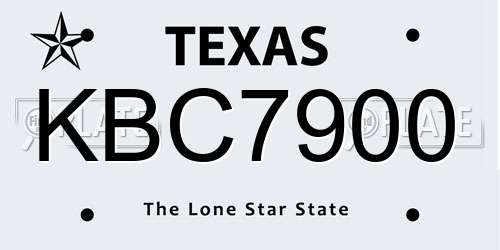 KBC7900 Texas License Plate