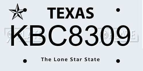 KBC8309 Texas License Plate