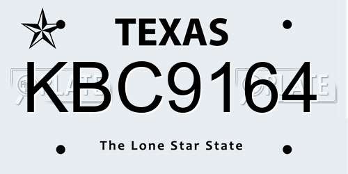 KBC9164 Texas License Plate
