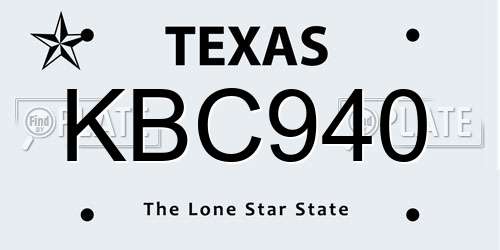 KBC940 Texas License Plate