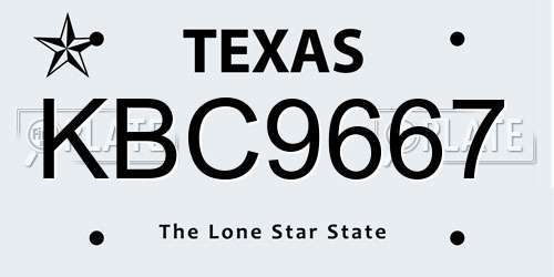 KBC9667 Texas License Plate