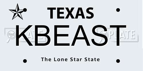 KBEAST Texas License Plate