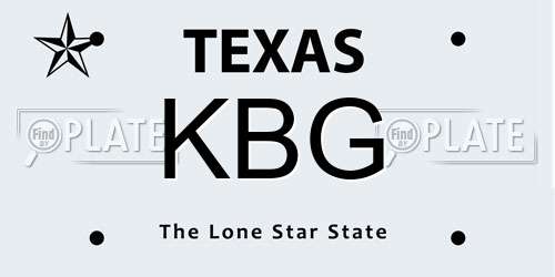 KBG Texas License Plate