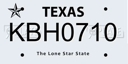 KBH0710 Texas License Plate