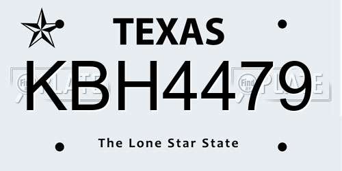 KBH4479 Texas License Plate