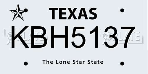 KBH5137 Texas License Plate