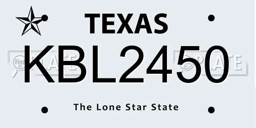 KBL2450 Texas License Plate
