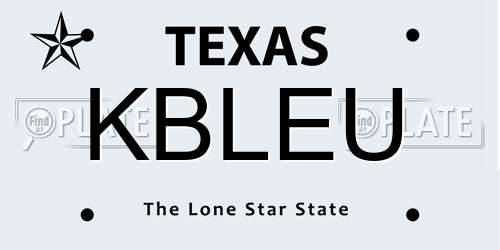 KBLEU Texas License Plate