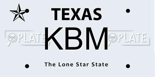 KBM Texas License Plate