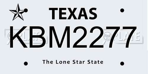 KBM2277 Texas License Plate