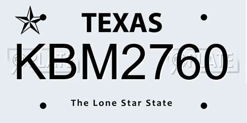KBM2760 Texas License Plate