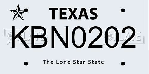 KBN0202 Texas License Plate