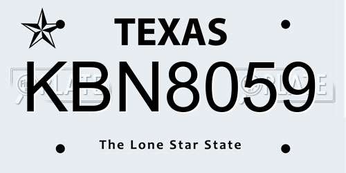 KBN8059 Texas License Plate