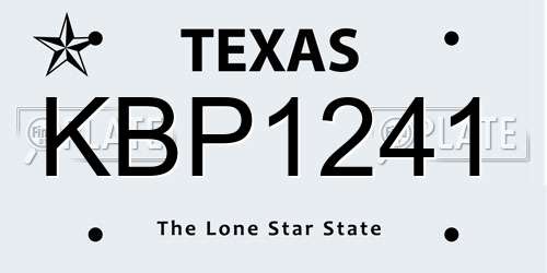 KBP1241 Texas License Plate