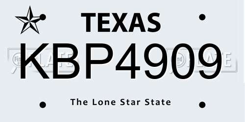 KBP4909 Texas License Plate