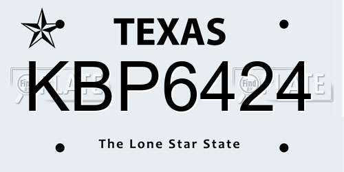 KBP6424 Texas License Plate