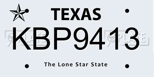 KBP9413 Texas License Plate