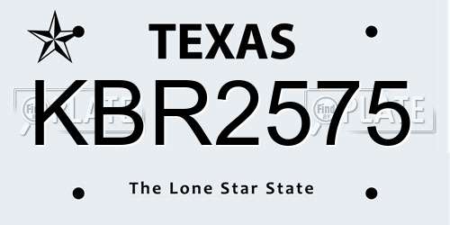 KBR2575 Texas License Plate