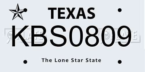 KBS0809 Texas License Plate