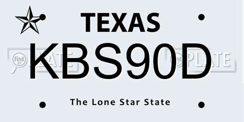 KBS90D Texas License Plate