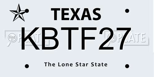 KBTF27 Texas License Plate