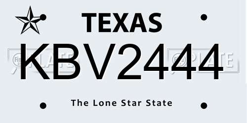 KBV2444 Texas License Plate