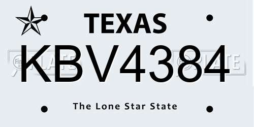 KBV4384 Texas License Plate