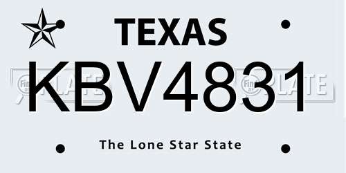KBV4831 Texas License Plate