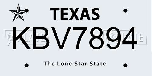 KBV7894 Texas License Plate
