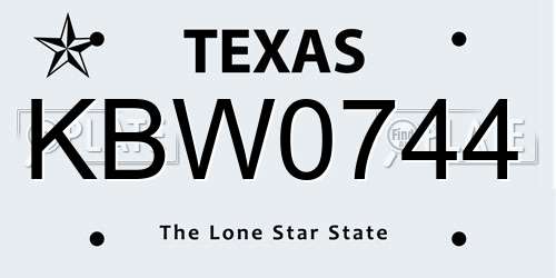 KBW0744 Texas License Plate
